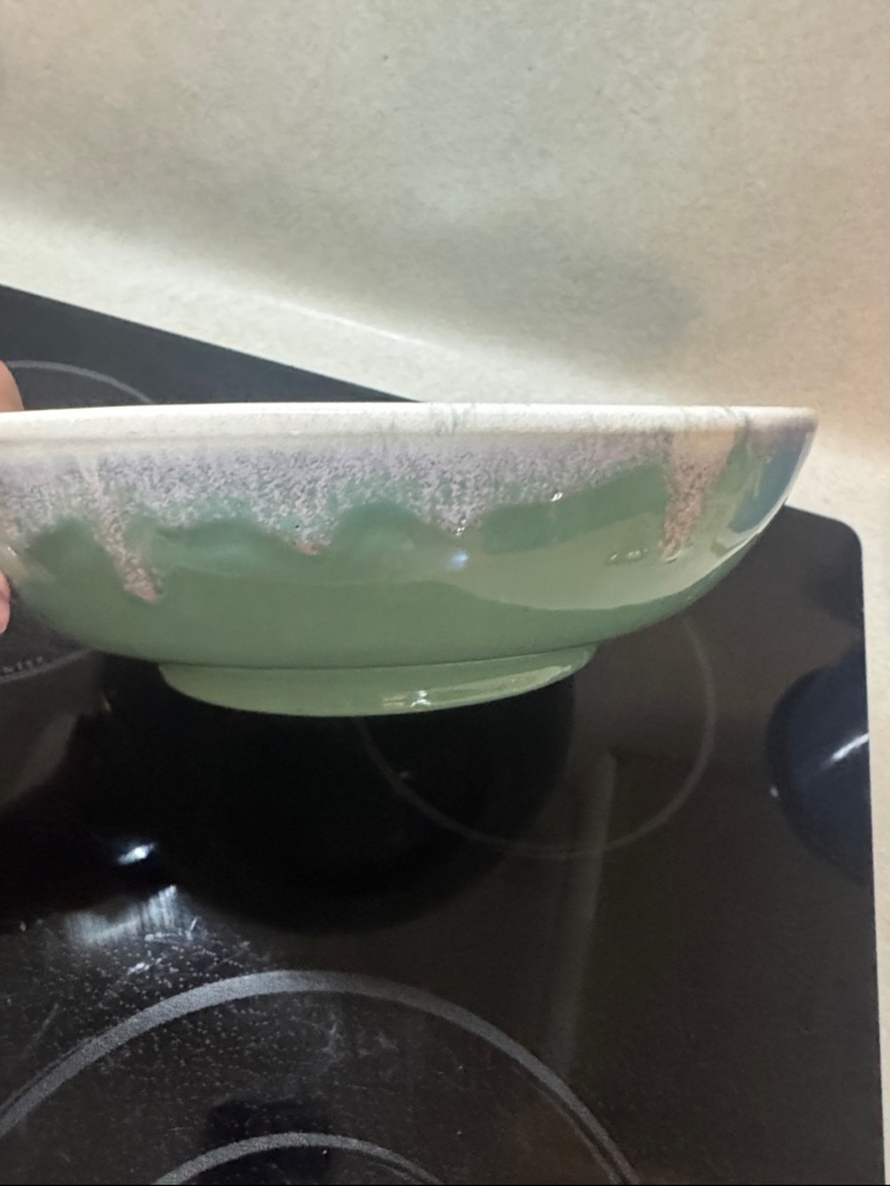 Vintage Retro Hull Crestone Turquoise Ceramic Serving Bowl w/ White Drip Glaze